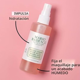 Mario Badescu Espray facial con aloe, hierbas y agua de rosas para todo tipo de piel, bruma facial que hidrata, rejuvenece y aclara