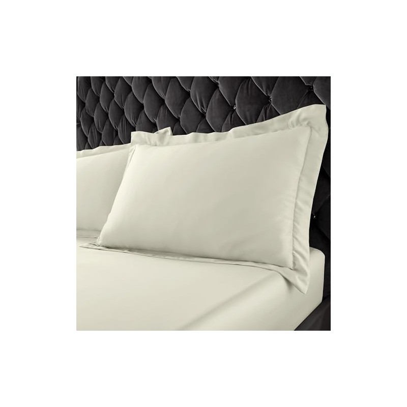 Catherine Lansfield Silky Soft Satin Oxford Pillow case Pair Champagne