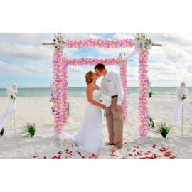 Foshird Pack of 3 Artificial Flower Garland Decoration 1.8 m Pink Jasmine Artificial Flowers Hanging for Garland Wedding Flower Wall Room Decor Garden Party