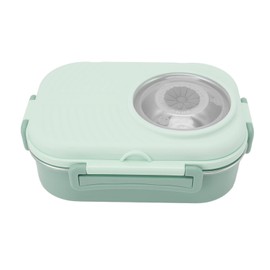 Bento Lunch Box for Kids, Compartment Stainless Steel Thermal Food Container, 1450ml Large Capacity (Green)