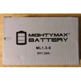 MIGHTY MAX BATTERY 6V 1.3 Ah Rechargeable F1 Terminal Sealed LeadAcid Battery 1C