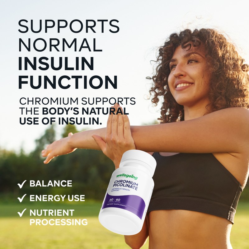 Wellsgoing Chromium Picolinate 200 mcg – Metabolic Support Supplement –