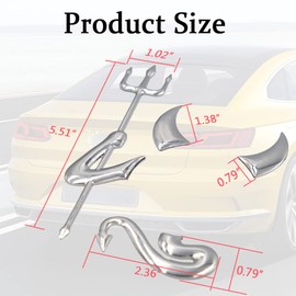 Mearo Devil Car Stickers, 3D Car Emblems, Devil Style Demon Sticker, Waterproof Auto Car Emblem Decal Decoration Universal Fit for Vehicle Truck Motorcycle Door Window
