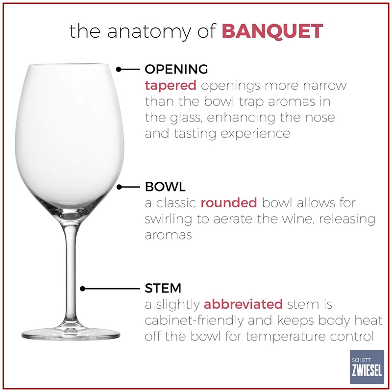 Schott Zwiesel Tritan Crystal Banquet Stemware Collection Set of 6,