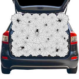 QOUBAI Halloween Trunk or Treat Car Decorations Kit Halloween Spider Web Banner for SUV Trunk Spooky Outdoor Car Archway Garage Door Arch Photo Booth Backdrop Wall Halloween Party Supplies