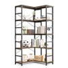 NUMENN 5 Tier Corner Bookshelf, Modern Corner Bookcase, Large Open