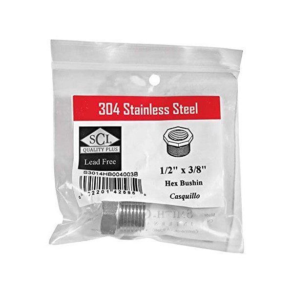 Smith Cooper HEX Bushing 1/2X3/8 SS