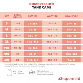 SHAPERMINT Compression Tank Cami - Tummy and Waist Control White