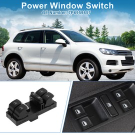 A ABSOPRO Power Window Switch No.7P6959857 Front Left Driver Side Window Control Switch for Volkswagen Touareg 2011-2017 Black
