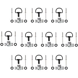 Porotmotor Motorcycle Race Fasteners Quick Release D-Ring 1/4 Turn Race Fairing Fasteners Rivet Type B 14mm (10 Pack) Dark Black