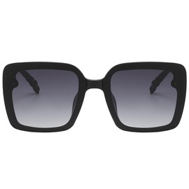 Piranha Eyewear Jackie Square Black Women's Sunglasses with Smoke Lenses