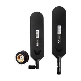 Vecys 4G LTE Antenna RP SMA Male Connector 15dBi 4G/5G High Gain Omnidirectional Glue Stick Antenna 600-6000 MHz (Black, 2 Pieces)