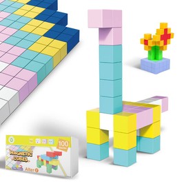 Lemmy Magnetic building blocks, with a total of 100 colourful building blocks for boys and girls from 3 years (learning toy). (100 pieces)