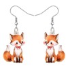 HUAGEO Acrylic Cute Orange Fox Dangle Earrings For Women Charms
