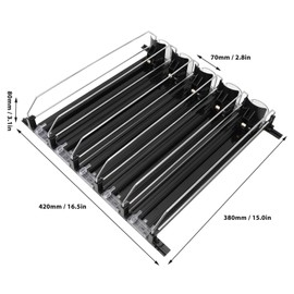 Drink Organizer for Fridge, 18.9x15.0x3.1in Soda Can Dispenser for Refrigerator, 5 Rows Adjustable Automatic Pusher Glide Drink Dispenser for Beer Beverages (Black)