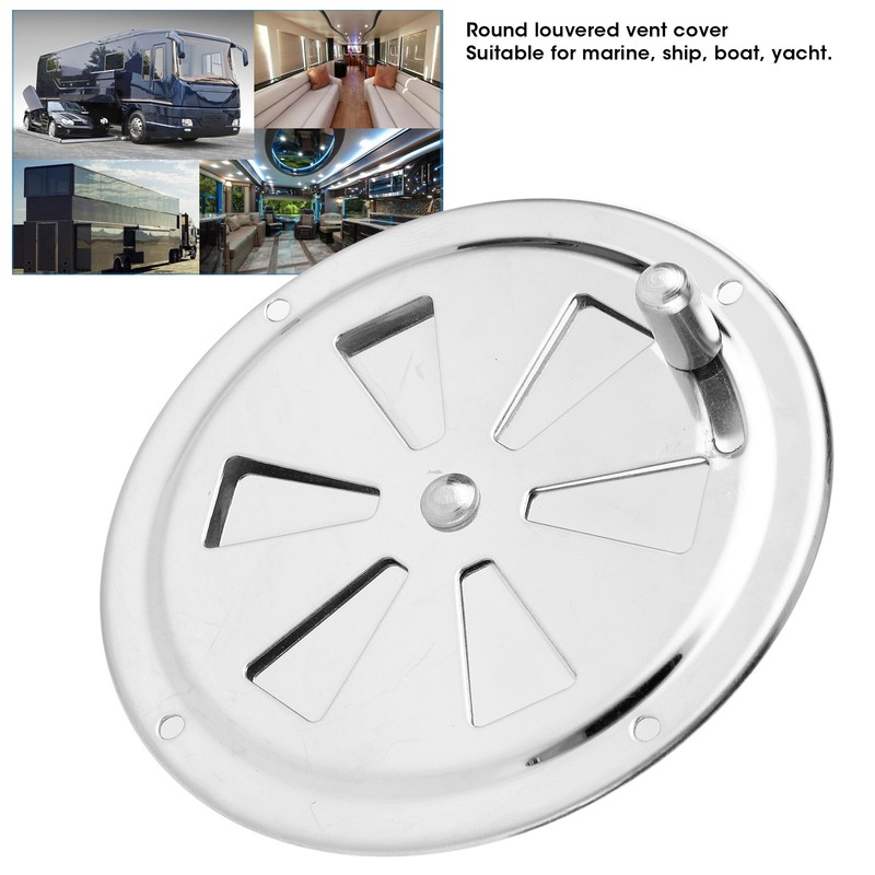 4in Air Ventilator Cover Stainless Steel Round Louvered Lid for