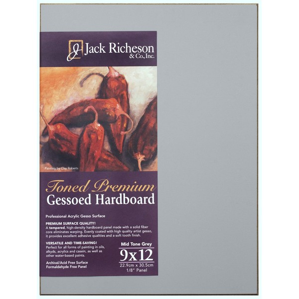 Jack Richeson Richeson Mid Grey Toned Gessoed 1/8" Hardboard 9"x12"