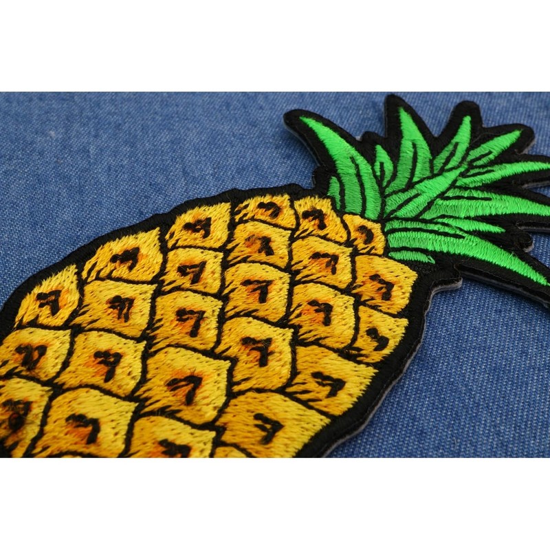Pineapple Patch - 2x3.5 inch - Embroidered Iron on Patch
