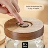 Sourdough Starter Jar 2Pack，Wood Sealed Lid with Automatic Exhaust,35OZ with