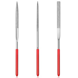 3 Pcs Mini Diamond File Set, Miniature and Model Files Diamond Needle File Set of Round File, 3 Kinds of Mini Needle Files Tools Mixed Style Set for Jewelers DIY Wood Carvings