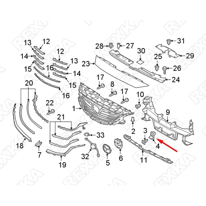 Rexka 10pcs Grille Grommet Nut KD4550ES1 Compatible with Mazda 3,