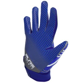 Pure Athlete Football Wide Receiver Gloves - Elite Sticky Grip Gloves, Drip Gear for WR and Defensive Backs - Adult, Youth, Men and Boys (Blue, Adult X-Large)