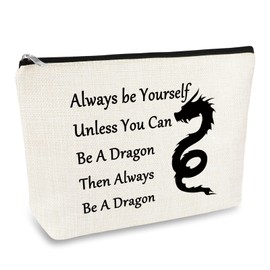 Dragon Lover Gift Makeup Bag Dragon Themed Gift Animal Lover Gift for Girls Women Cosmetic Bag Inspirational Gifts for Friends Daughter Dragon Lover Birthday Christmas Graduation Gifts Make Up Pouch