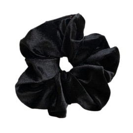 Pack of 3 Hair Bobbles Scrunchies for Women, Premium Velvet Hair Bobbles, Hair Accessories, Scrunchies for Women, Large Hold Elastic Hair Wobbles for Girls and Women, Black