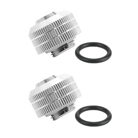 Dracaena 2 Pack G1/4 Thread to 3/8" ID, 1/2" OD PVC Hose Copper Adapter, Soft Tube Compression Fitting for Computer Water Cooling System, Silver