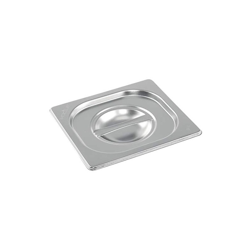 Vogue Stainless Steel 1/6 Gastronorm Pan Lid, Silver, Compatible with