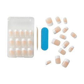 KISS Kiss Everlasting French Nail Manicure, Chip-Free with Flexi-Fit Technology, Medium, "Infinite", Nail Kit with Pink Nail Glue (Net Wt. 2 g / 0.07oz.), Mini File, Manicure Stick, and 28 Fake Nails