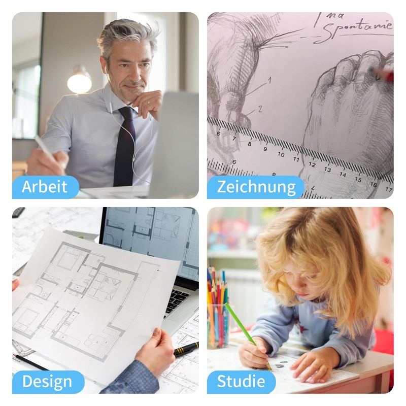 Ruler 30 cm, Pack of 12 Transparent Rulers for School