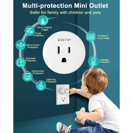 Remote Control Outlet, ELECTOP 15A/1500W Wireless Outlet Power Switch, No Wire Long Range Electrical Switch Plug On/Off for Lights, Fans, Christmas Lights, Household Appliance, 4000V Anti Surge