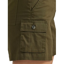 Lee Women's Ultra Lux Comfort with Flex-to-Go Cargo Short, Olive Night, 10