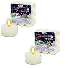 JEKA 2 x Set of 27 Premium Tea Lights with Clear Spout for Pyramids