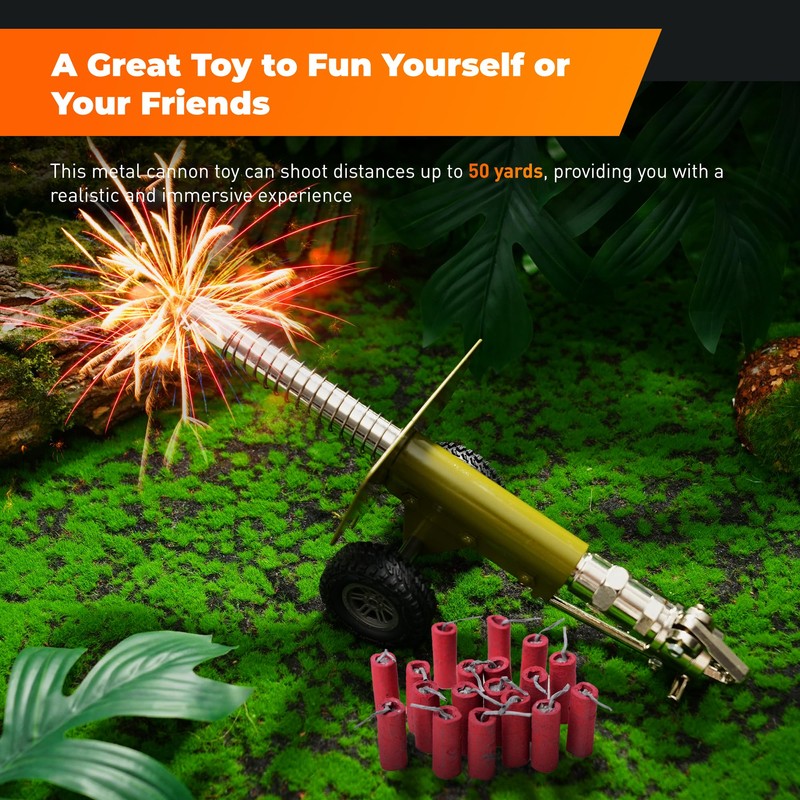 Faitio Mini Firecracker Launching Cannon Model, Stainless Steel Mini Cannon