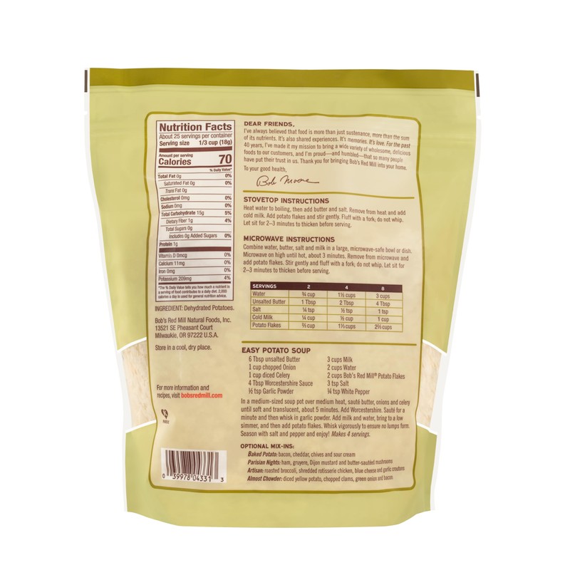 Bob's Red Mill Potato Flakes, 16oz (Pack of 4) -
