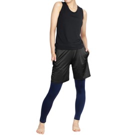 Pane(t) one Women's Running Wear, Sweat Absorbent, Quick Drying, Stretch, Running Shorts, Black