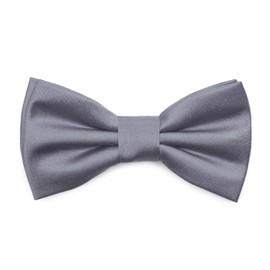 Ladeheid Children's Boys Bow Tie - Pre-Tied Adjustable Band, Matte Design, Ideal for Wedding, Birthday, School - Durable and Stylish Size 10 cm x 5 cm BKM, silver