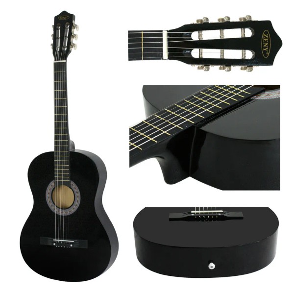 SEGAWE 38" Black Acoustic Guitar Starter Package Guitar Gig Bag