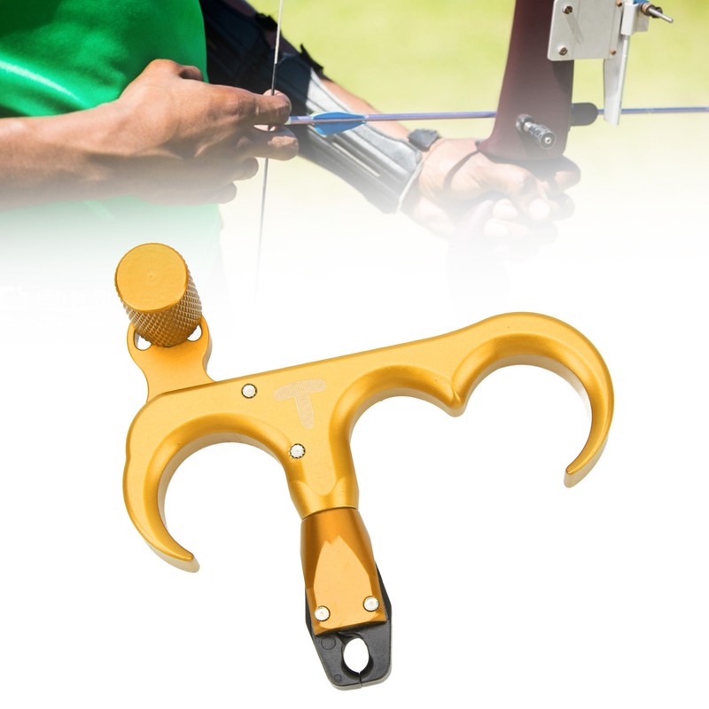 3 Finger Hand Held Bow Release Aluminum Alloy Thumb Release