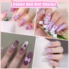 Kikonoke 420PCS Bow Nail Charms Kit with Half Pearls, 3D