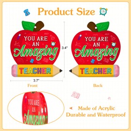 PETCEE Teacher Appreciation Gifts - Thank You Teacher Ornament Gifts for Women Double Sided You are Amazing Teacher's Day Christmas Ornaments for Graduation Retirement Birthday Present Decorations