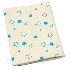 ByBoom® - BIO Baby blanket, snuggle blanket, new born blanket, summer blanket, 70x100cm, made from 100% ORGANIC COTTON, Color:Nature - Stars Aqua