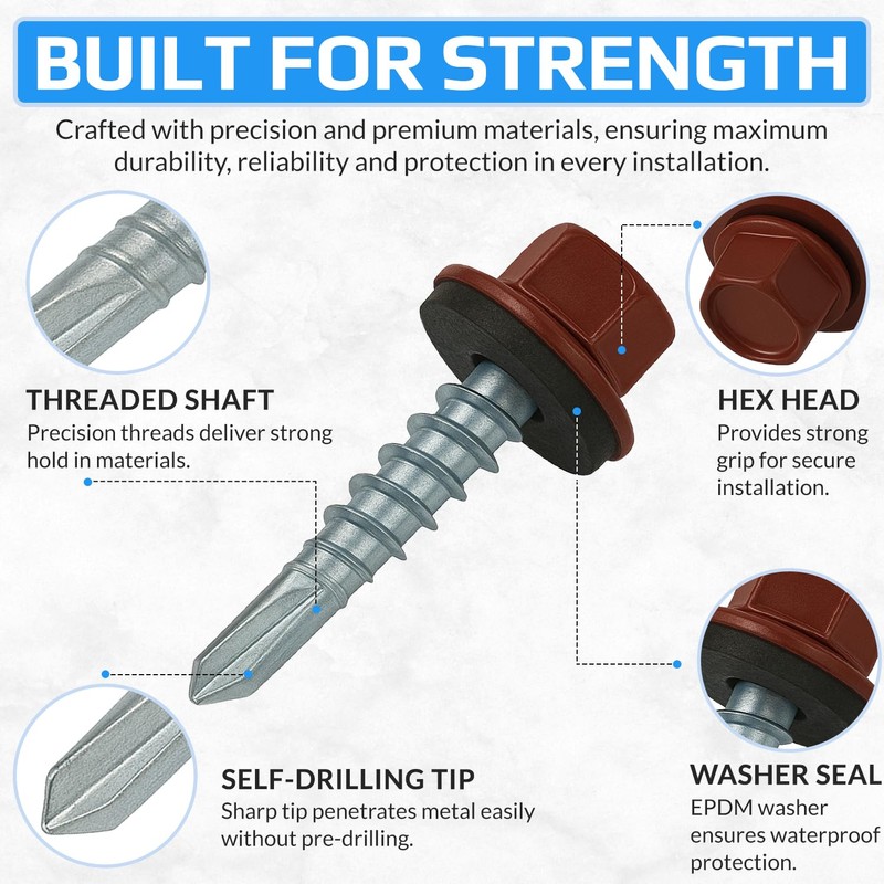 4.8 mm x 35 mm Roofing Bolts, Hex Head Self