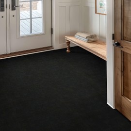 Mohawk Home 12" x 12" Indoor/Outdoor 0.25" Pile Height, Peel and Stick Carpet Tile, Black Polyester, (10 Tiles) (10 sqft/Box)