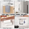 Paper Towel Holder - Self-Adhesive or Drilling, Brushed Nickel Wall