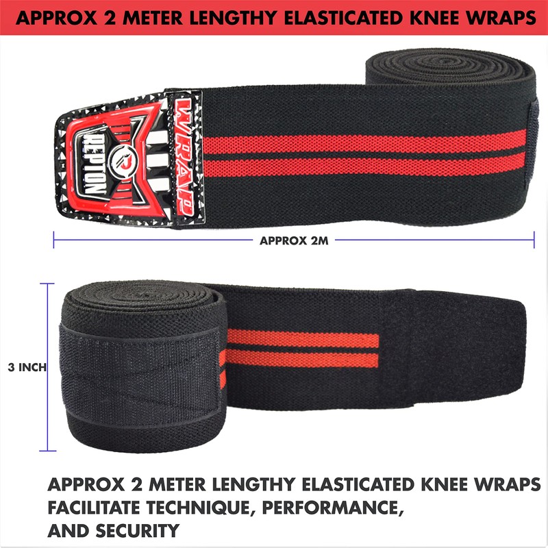 Repton Knee Wraps Pair Weightlifting | Elasticated Knee Straps for