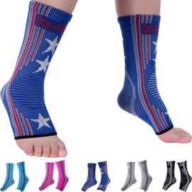 Doc Miller Ankle Brace Compression Sleeve – Toeless Neuropathy Socks, 20-30 mmHg Plantar Fasciitis Support, Achilles Tendonitis Relief, Elastic Support for Swollen Ankles, Men & Women, 1 Pair