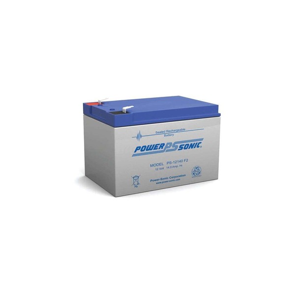 Powersonic PS-12140-12 Volt/14 Amp Hour Sealed Lead Acid Battery with 0.250 Fast-on Connector
